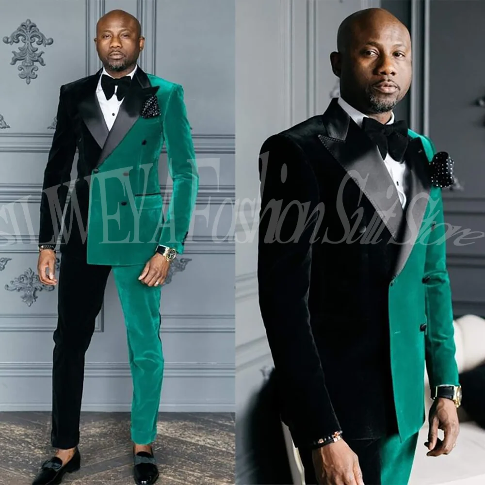 

Мужской формальный тонкий смокинг из 2 предметов, бархатный костюм, мужской свадебный пиджак для жениха, высокое качество, роскошные деловые костюмы для банкета и вечеринки