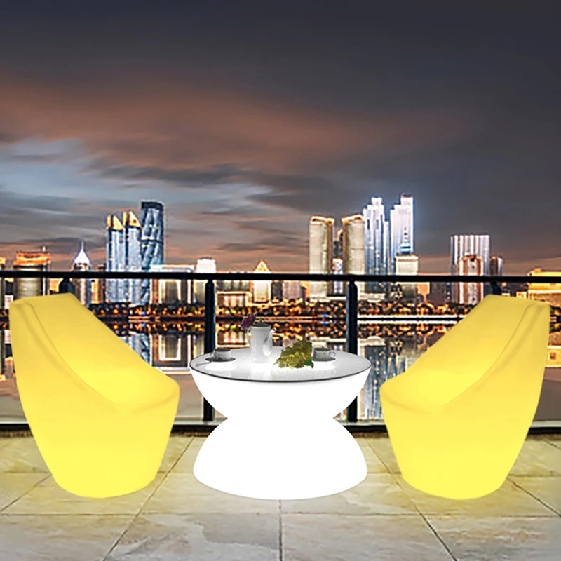 luminous combination round  and chairs KTV personalized loose colorful sofa stool coffee table bar table