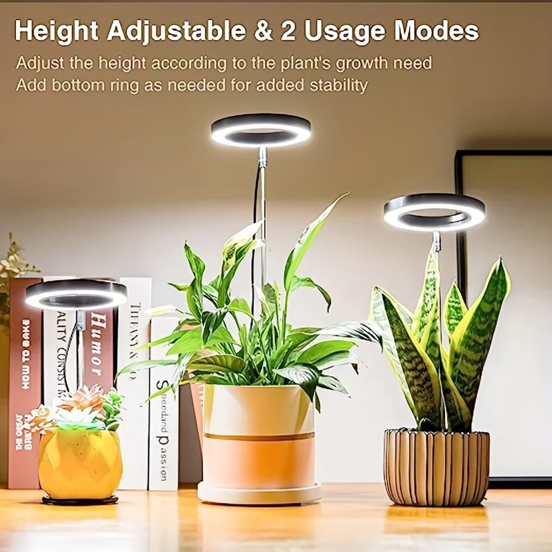 1 Pcs Grow Light, Full Spectrum LED Plant Light For Indoor Plants Height Adjustable Growing Lamp With Auto On/Off