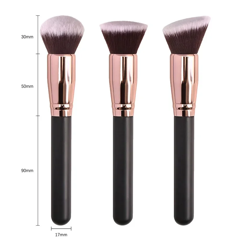 Pinceau de maquillage rond et plat, brosse pour fond de teint, correcteur, fard à joues, contour du visage, fournitures d'outils de beauté