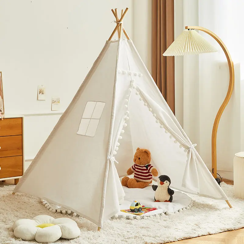 

Children's Camping Tent Tipi Folding Kids Play House Indoor Outdoor Camping House Boys Gilrs Indian Castle Tents Wigwam