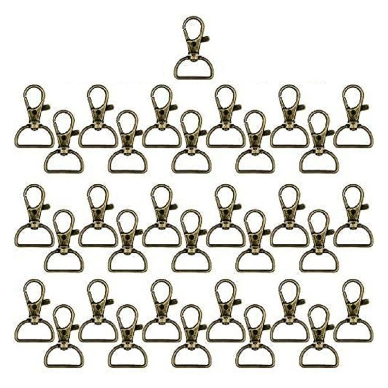 

35Pieces/Pack D Lobster Trigger Clasps Hook Keyring 5 Colors