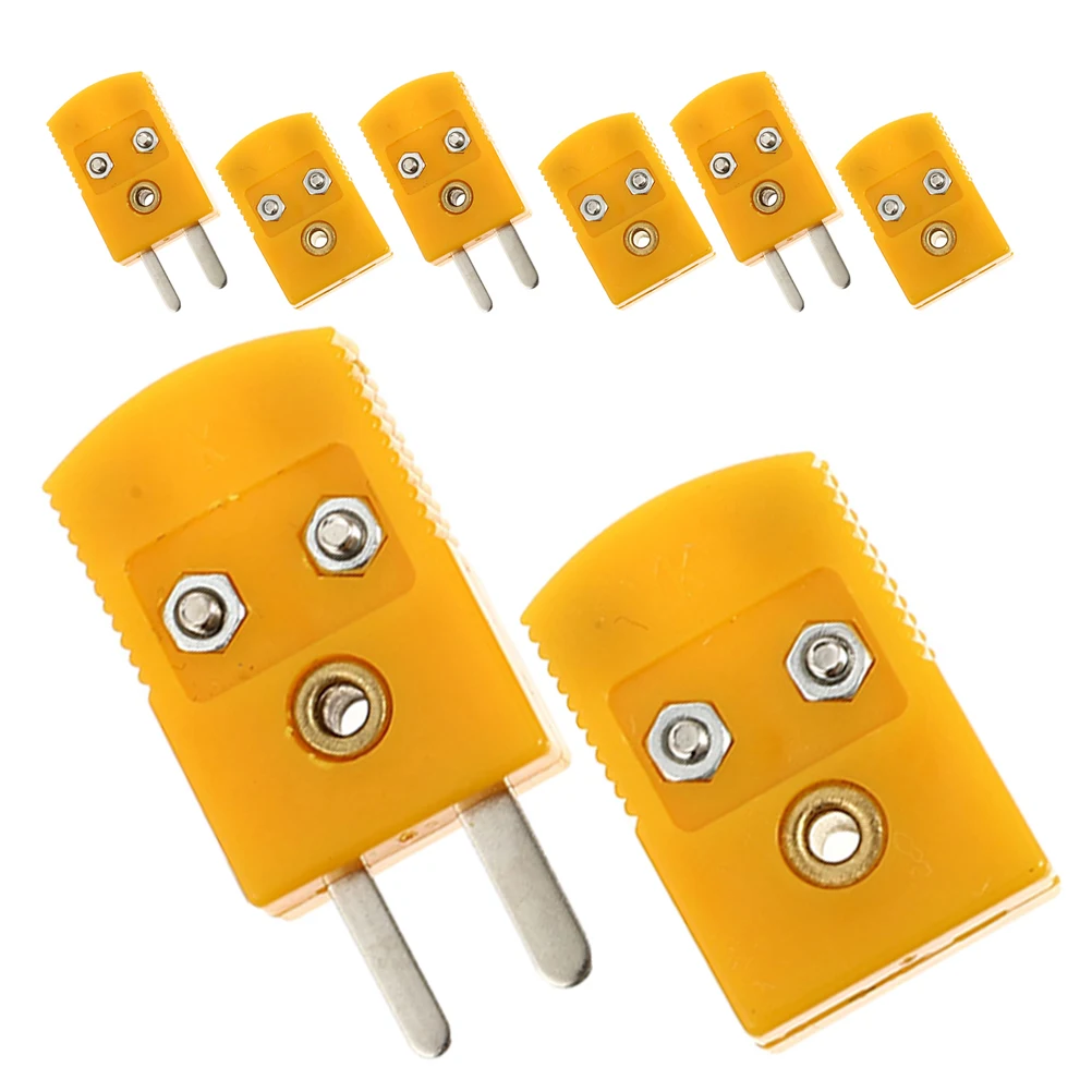 

4 Sets K Type Thermocouple Connectors Miniature Male Female Plug Adapter for Panel Mount FCC Temperature Test Probe Wire