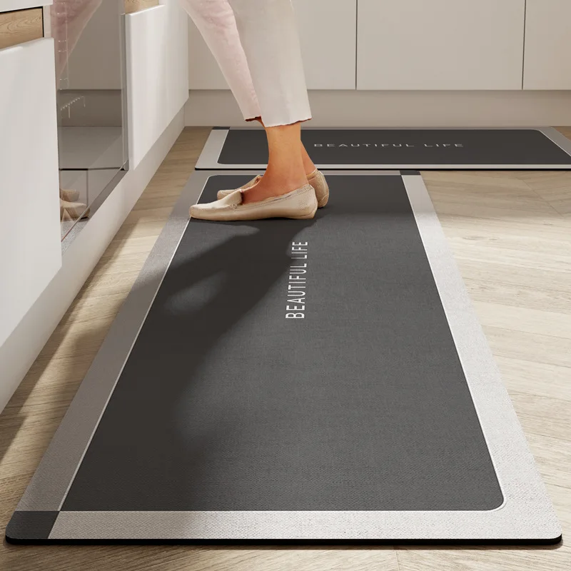 VIKAMA Minimalist Eco-Friendly Algae Mud Kitchen Mat, Fast-Drying Non-Slip Pad, Water Retention Strip for Counter, Anti-Dirty
