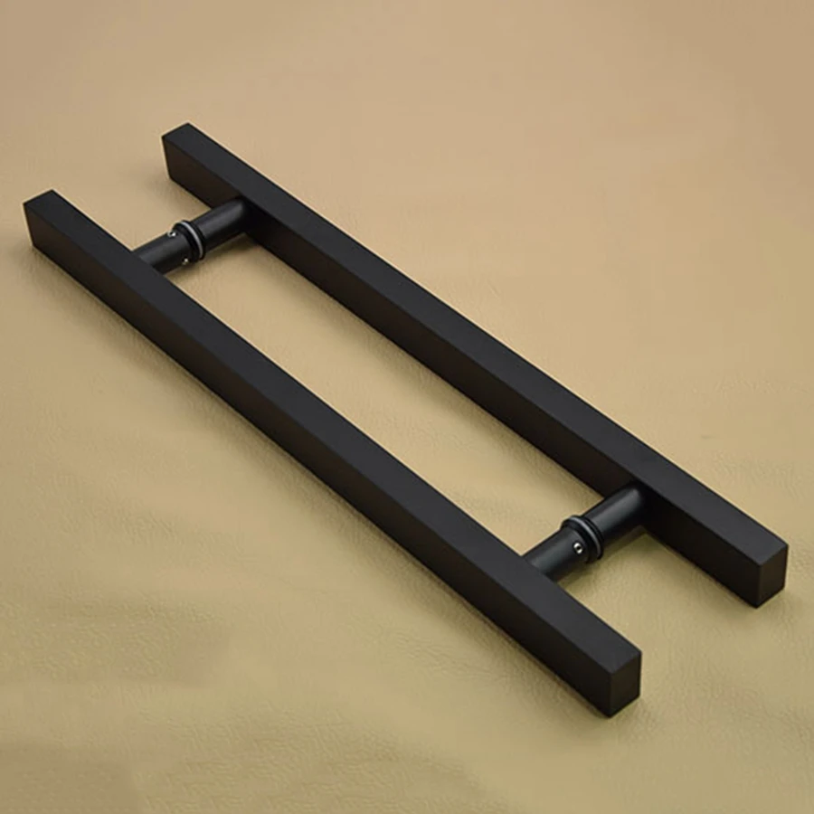 Matte Black Stainless Steel Glass / Wooden Door Handle G