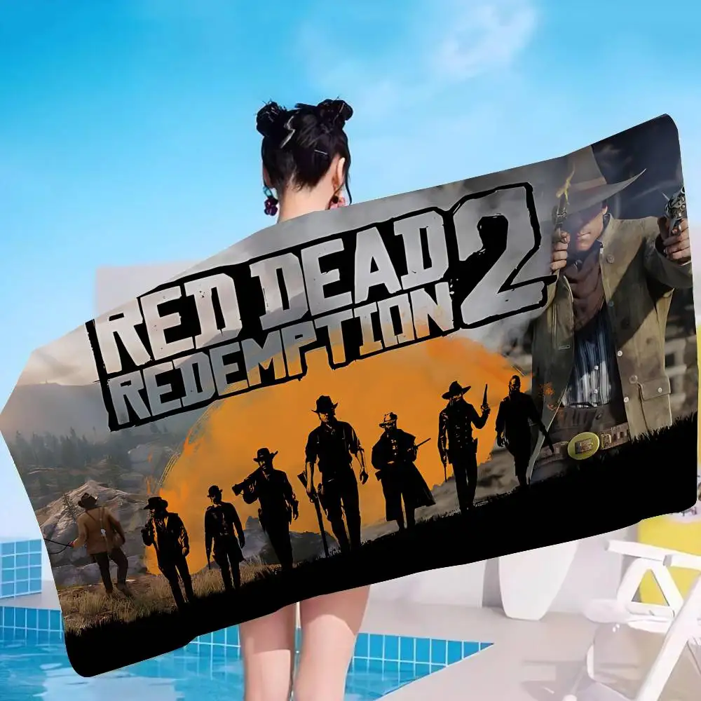 Game TV-Red-Dead-Redemption Microfiber Blanket Quick Drying Beach Towels Oversized Printing Super Absorbent Pool Towel Blanket
