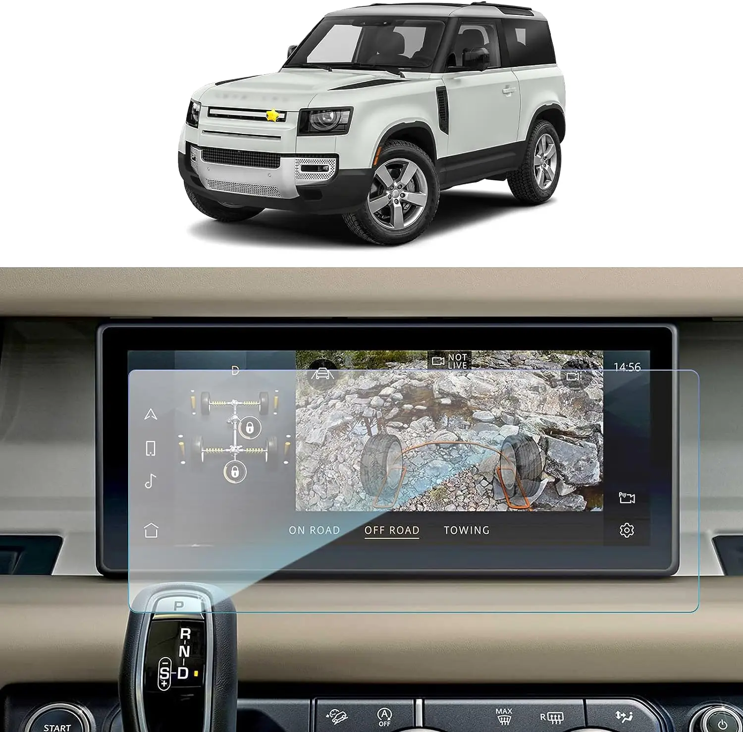 

For Land Rover Defender 90 110 2020 2021 2022 10 Inch car LCD gps Navigation Tempered glass Screen film protector