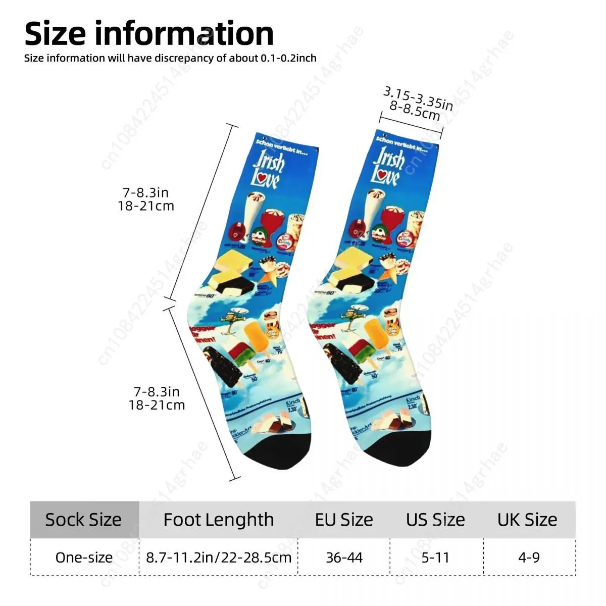 Eis Druck Strümpfe Design Mode Socken Frühling Anti Slip Socken Paar Laufen Hohe Qualität Socken