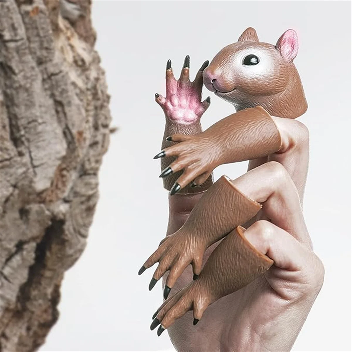 L67A A Squirrel Finger Puppet Set, Animals Puppet Show Theater Props,Novelty Toys Weird Stuff Gifts