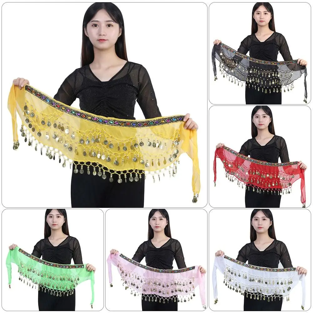 For Thailand/India/Arab Sequins Tassels Belly Dance Belt Hip Scarf Waist Chain Dancer Skirt