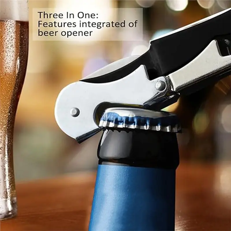 AB42-Wine Opener Waiter Corkscrew Stainless Bottle Beer Opener 24Pk Heavy Duty Serrated Foil Cutter Foldable Bar Restaurant