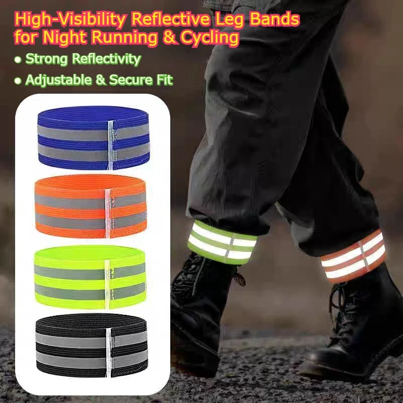 

High Visibility Reflective Leg Bands, Strong Night Running Cycling Hiking Walking Safety Gear for Outdoor Sports