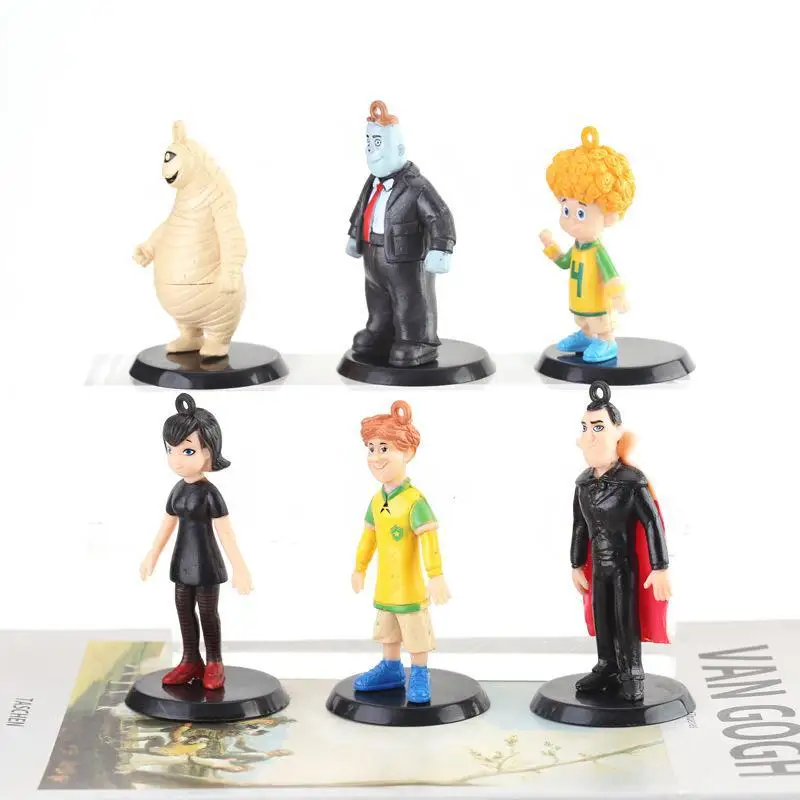 6 Pcs/Set Hotel Transylvania 8cm Dracula Mavis Figure Anime Periphery Kawaii FRANK MURRAY Dennis Model Doll Ornaments Gifts