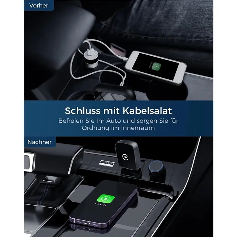 New!Carplay Wireless Adapter For IOS 10+ , V5.3 Bluetooth Stable Connection, 5.8 Ghz Wifi Fast Data Transfer Via USB C/A