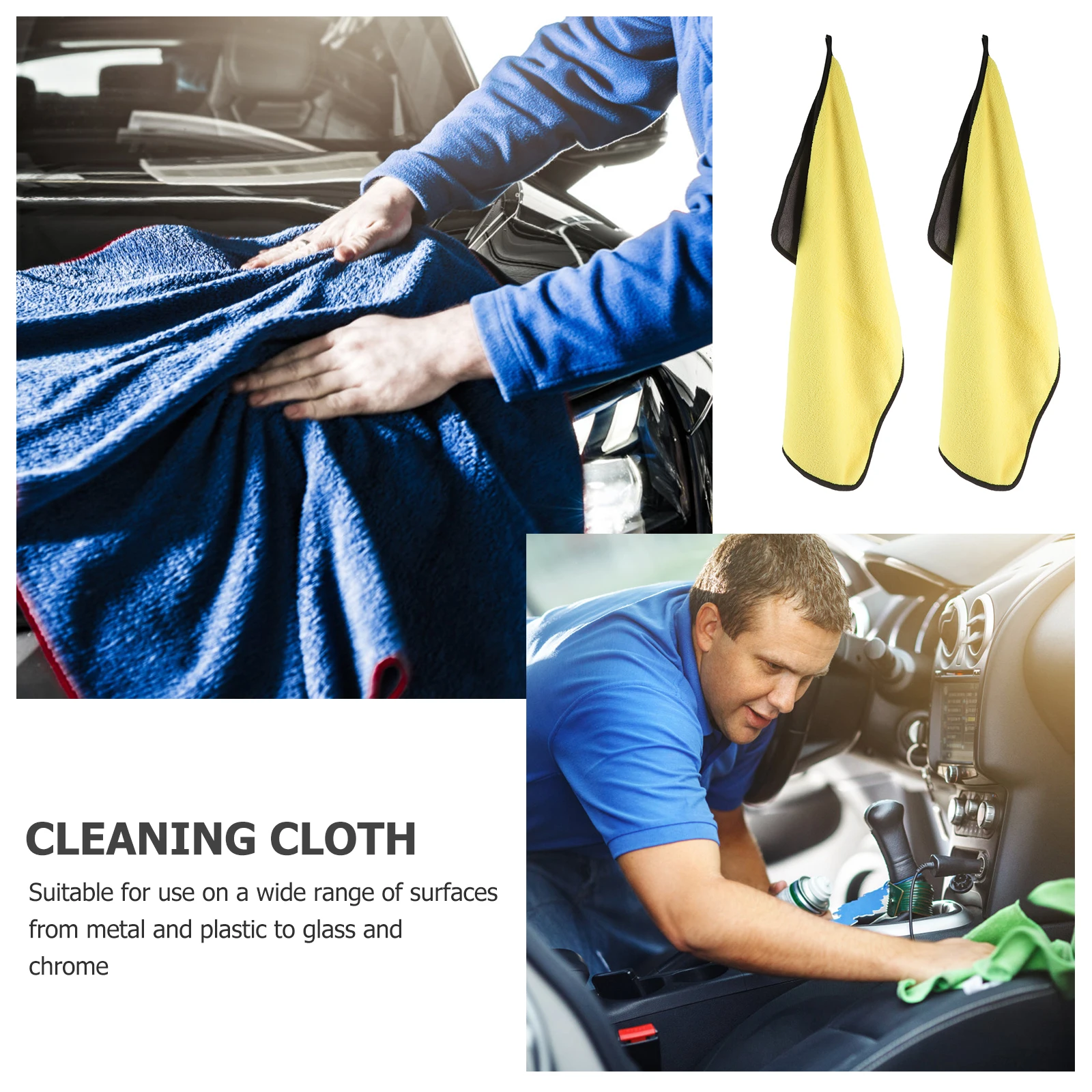 

2pcs Reusable Bike Motorcycle Cleaning Towels Multi-Function Strong Absorbent Fabric Dirt Grime Removal Cloth For Car Glass