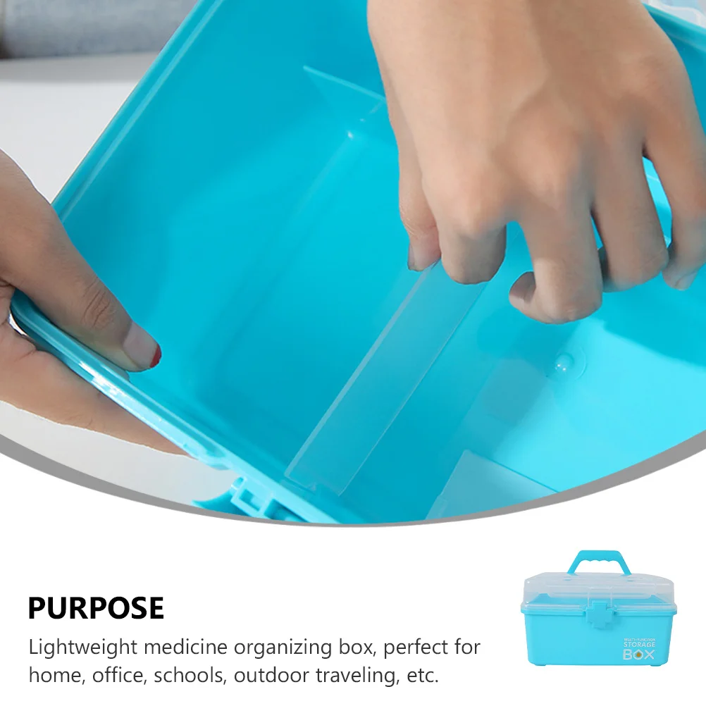 منظم محمول على شكل صندوق دواء متين للأدوية، عناصر صغيرة مثالية للأنشطة الخارجية للمكتب المنزلي والمدرسة #6
