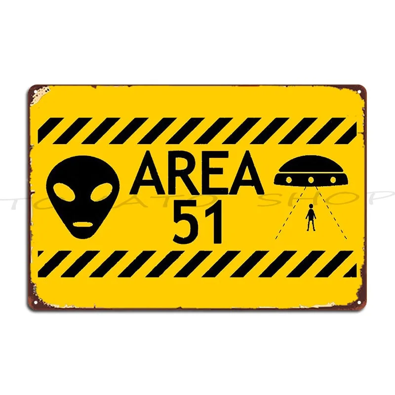 Alien Abductions Warning Ufo Area Keep Out Signal  Metal Sign Poster Garage Cinema Funny Pub Iron  Tin Sign Poster