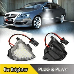 2pcs Canbus LED Under Side Mirror Lights Puddle Lamps For VW Sharan Eos Golf 5 Plus Variant Rabbit Passat B6 Jetta Skoda Superb