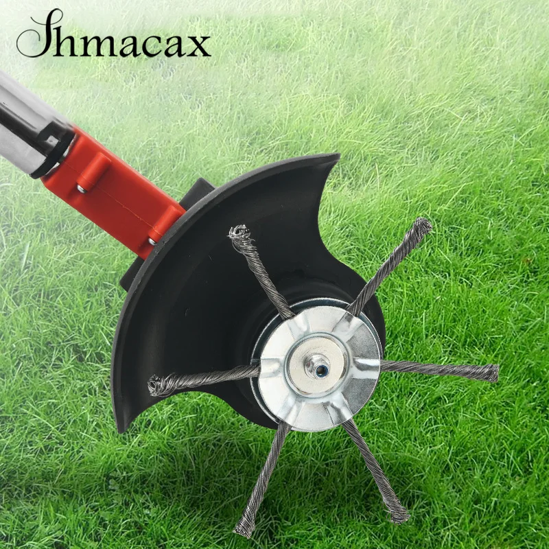 Straight Shaft Brushcutter Removal Moss Rust Steel Wire Wheel Head Grass Trimmer Head Universal Weed Brush Fit