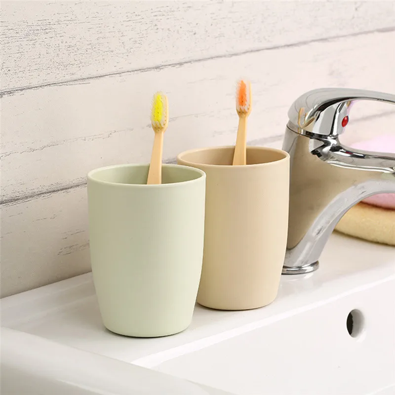 Simple Bathroom Sets Circular Cups Toothbrush Holder Cup Rinsing Cup Wash Tooth Mug 1PC COLOR RANDOM