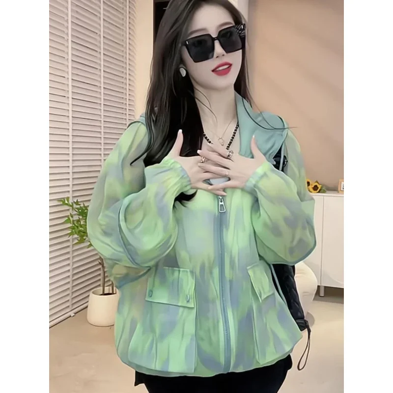 LIBIELIY New 2025 Women's Jackets Summer Thin Hooded Breathable Loose Sunscreen Clothing Women Middle-aged Mother Causal Ladies