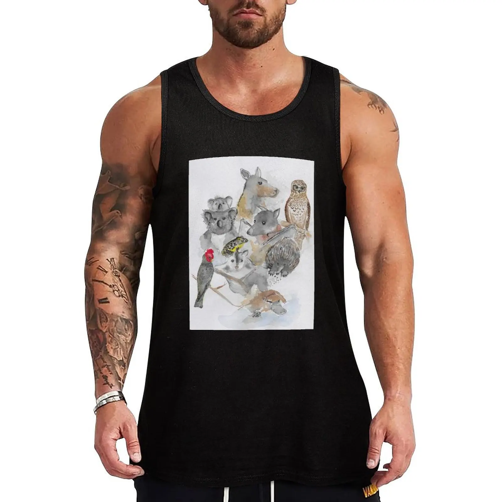 

Australian wildlife collage Tank Top sleeveless vest men gym t-shirts man bodybuilding for men