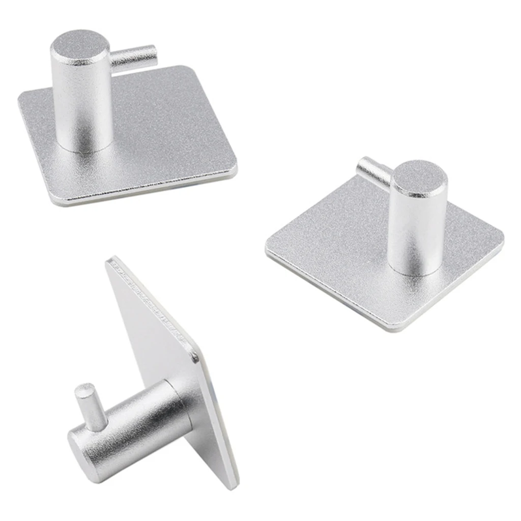 Set of 4 Self- Towel Hooks Clothes Hooks No Drilling Bathrobe Hooks Hook Aluminum Wall Hooks for Bathroom Cabinet Kitchen