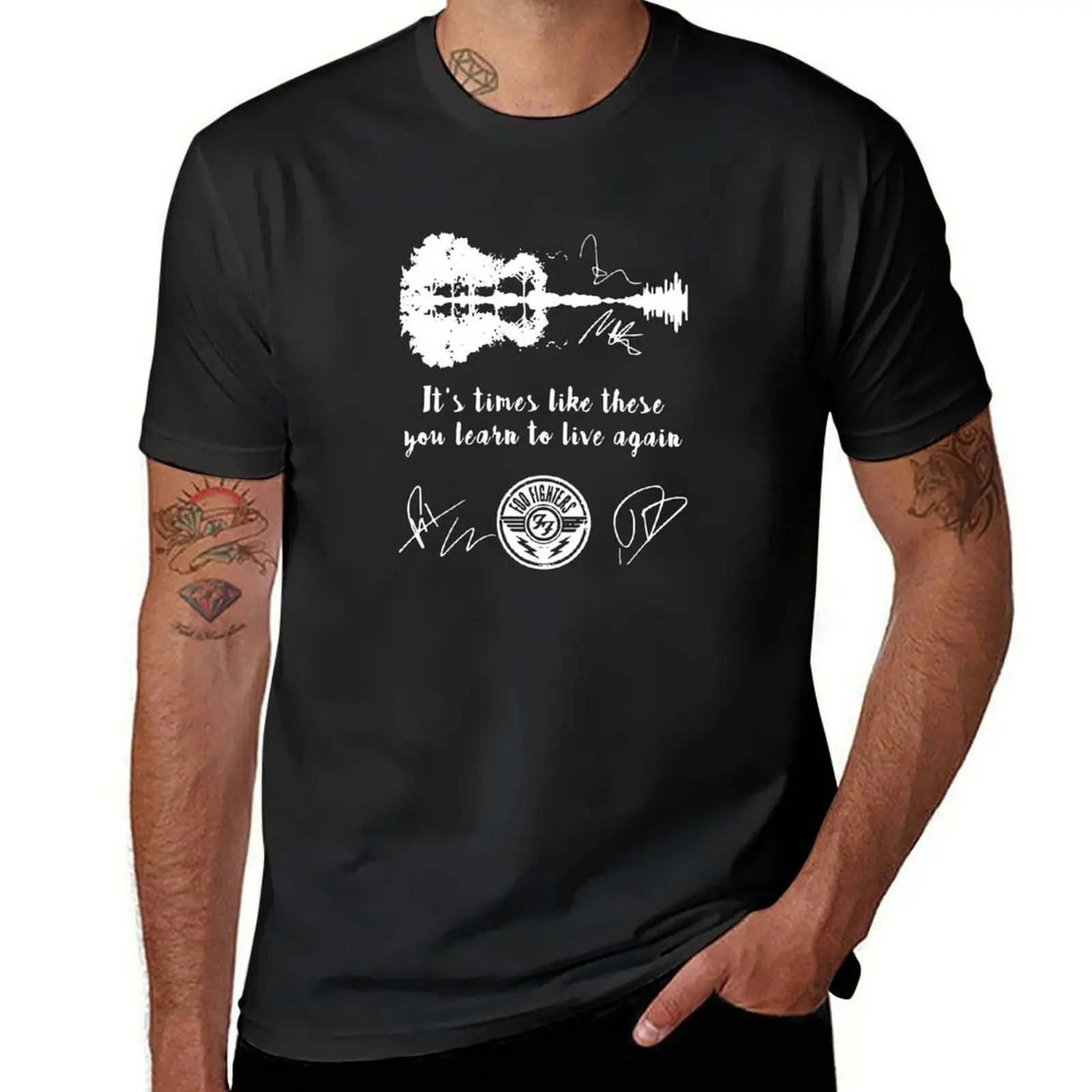 Guitar It S Times Like These You Learn to Live Again Foo F I G H T E R S s T-Shirt funnys heavy weight t shirts for men