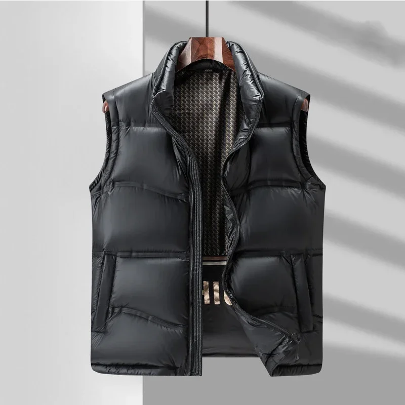 

Winter Standing Collar Without Hood Solid Color Versatile Vest Men's Tank Top Trendy Warm Jacket