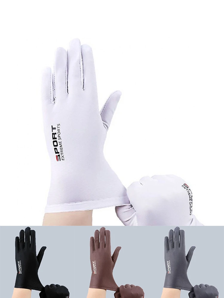 

Солнцезащитные перчатки для мужчин и женщин, для вождения, пота, рыбалки, сенсорных экранов, ледяные шелковые перчатки, дышащие велосипедные перчатки для альпинизма