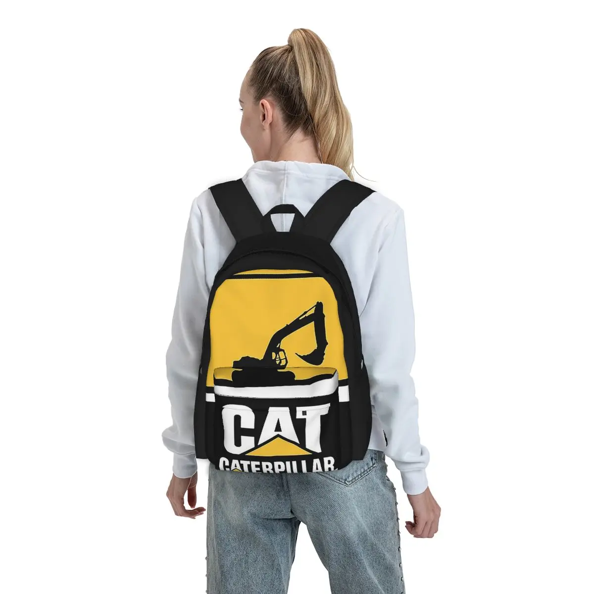 Cat-caterpillar Logo Backpacks Boys Girls Bookbag Students School Bags Cartoon Kids Rucksack Travel Rucksack Shoulder Bag