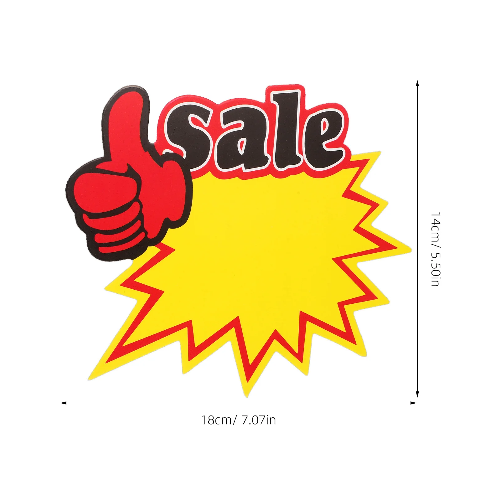 100 pezzi di cartelli di vendita al dettaglio Burst Star Ritagli cartellini dei prezzi vuoti cartellini di vendita gialli cartello del prezzo scoppio cartello di carta cartelli del negozio al dettaglio