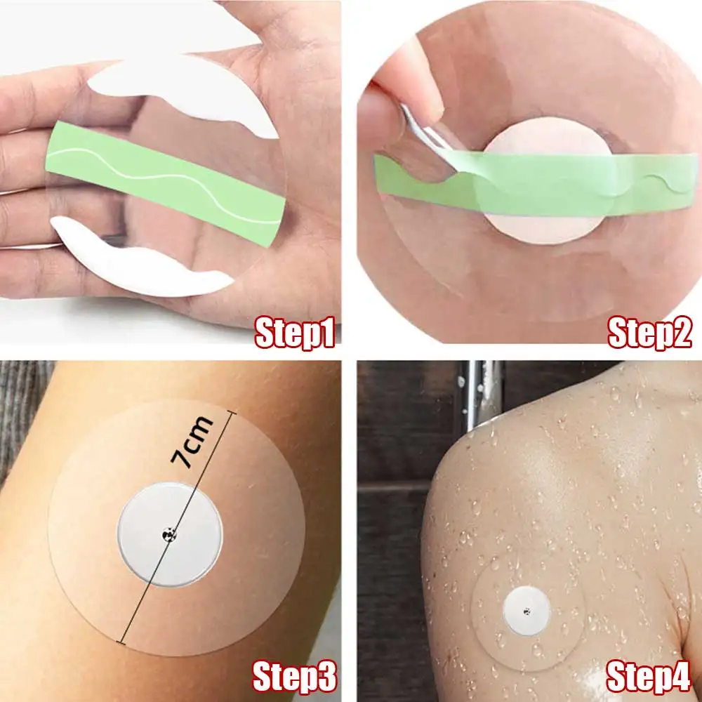 

10-100pcs Adhesive Patches Sensor Transparent Waterproof Free-Style Patch Over patch Tape Round Oval Skin