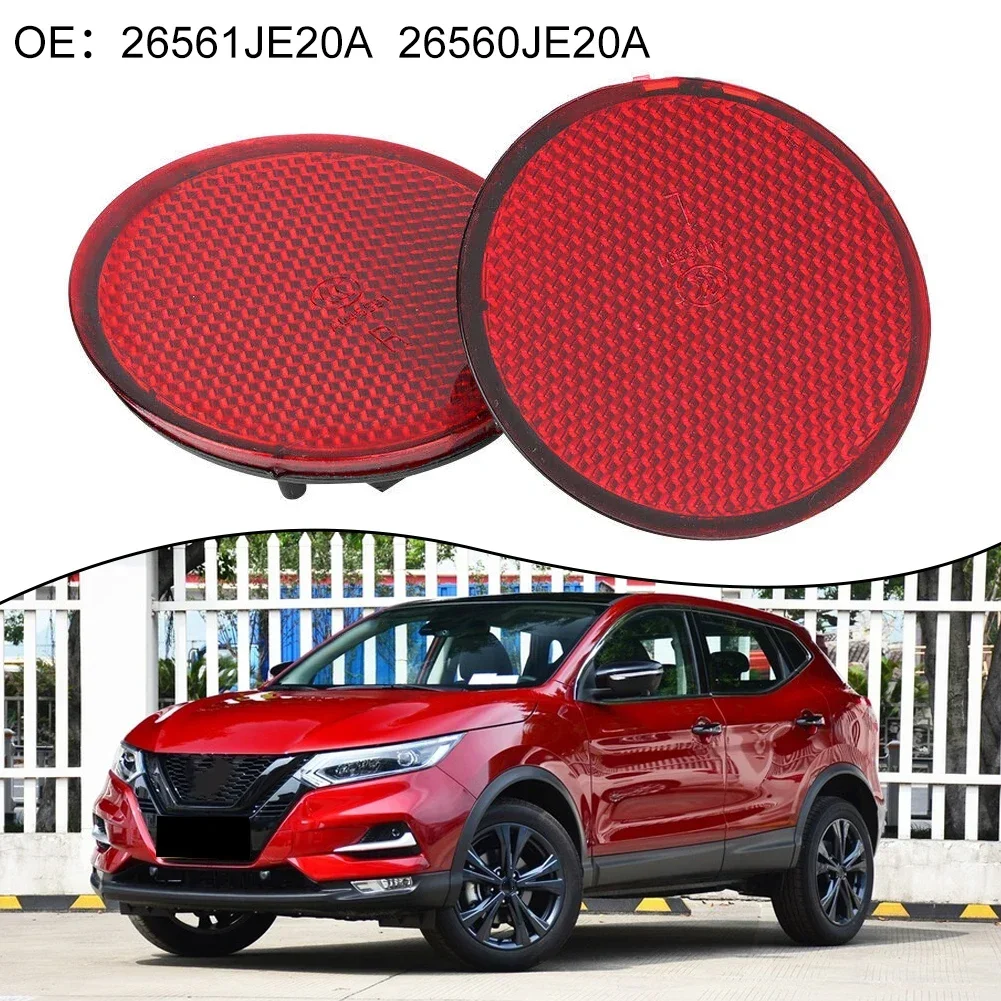 Rear Bumper Round Reflectors for Nissan QASHQAI 2007 2015 Red Color ABS Material OE Compatible 26561JE20A 26560JE20A