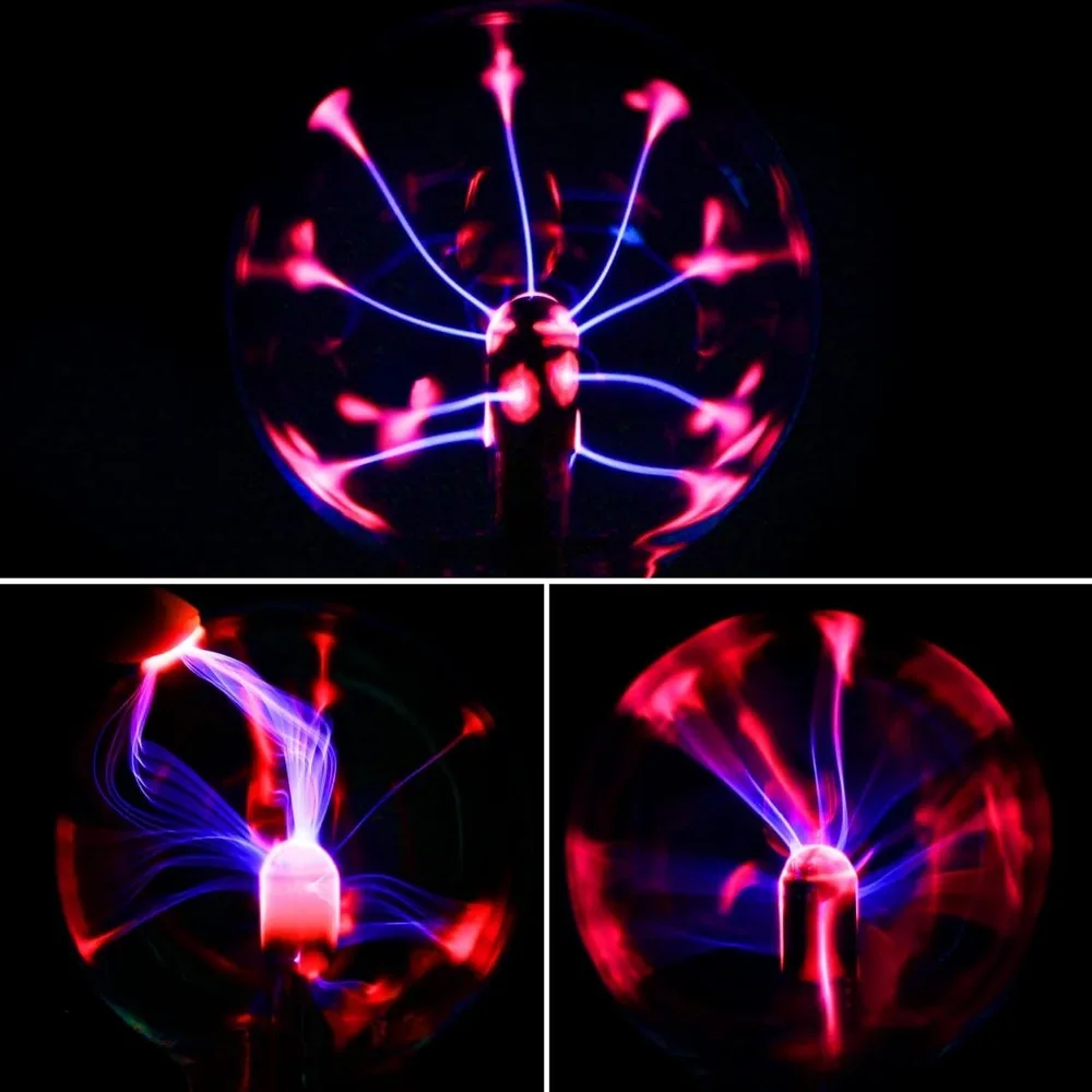 Lampe boule de Plasma magique de 3 pouces, veilleuse d'ambiance LED uniquement en verre sensible au toucher, lumière Plasma, décoration de chambre à coucher, cadeaux pour enfants