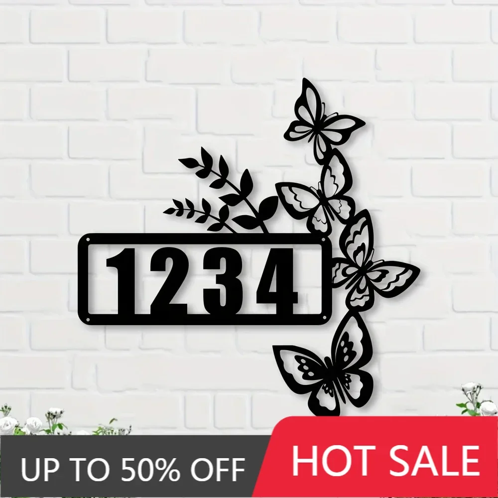 

1PC Exclusive Handmade Custom Metal House Number Sign Plants Animals Rustic Style Personalized Address Ideal Housewarming Gift
