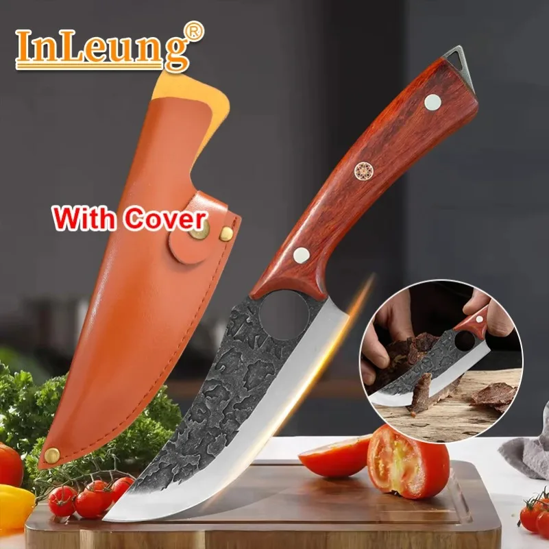 Küchenmesser, Koch, Kochen, Hackmesser, Schneiden von Fisch, Fleisch, Gemüse, Huhn, Ausbeinen, Metzgermesser, Edelstahl, Holzgriff