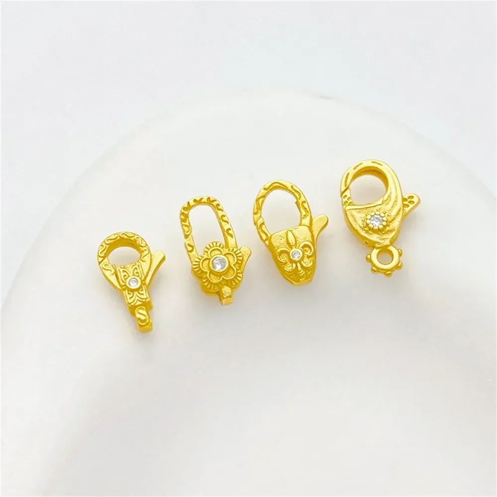 

S925 Silver-plated Zirconium Flower Lobster Buckle Spring Buckle DIY Bracelet Necklace Connection Ending Buckle Accessories