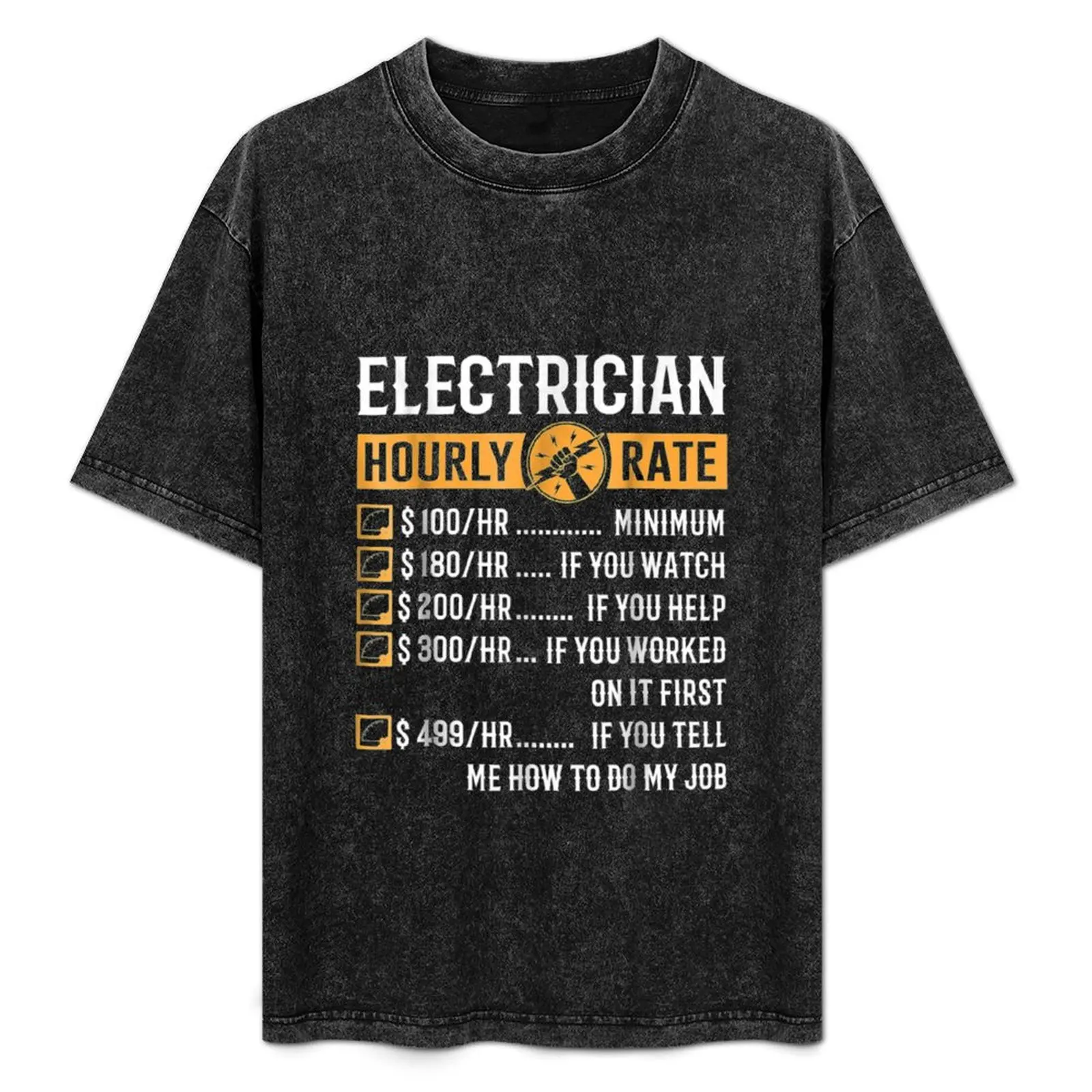 

Funny Electrician Electrician Hourly Rate T-Shirt Running Performance Short Sleeve Tee