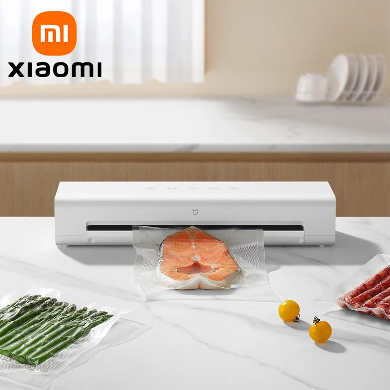 XIAOMI MIJIA Vacuum Sealers Machine 220V With Free 10pcs Vacuum Bags For Kitchen Household Food Vacuum Sealer Packaging Machine