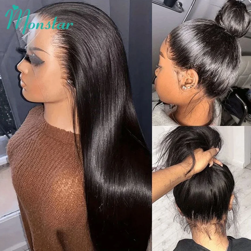 360 Hd Transparent Bone Straight Lace Front Wigs Human Hair Vietnamese Raw Hair 30 34 Inch 13x4 13x6 Lace Frontal Wigs For Women