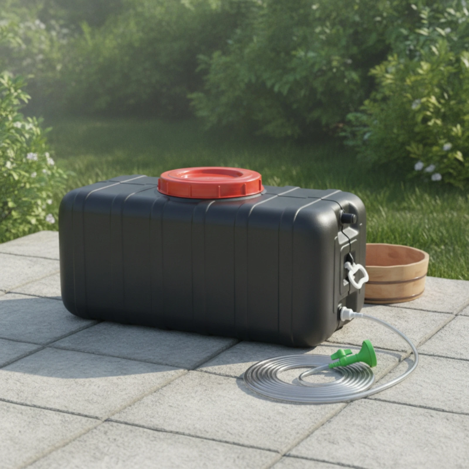 Solar-Heated Water Storage Tank Long-Lasting Plastic Water Tank with Screw Cap Weather-Resistant Easy to Clean for Yard