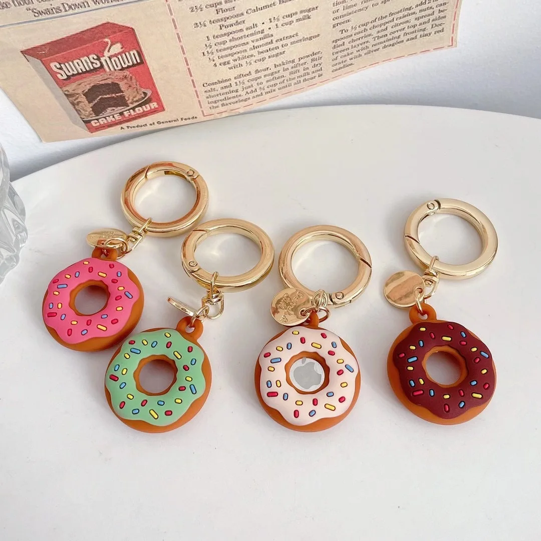 

For AirTag Cases Locator Donut Anti-Loss Protective Silicone Keychain Holder Case GPS for Pets Kids and Olders