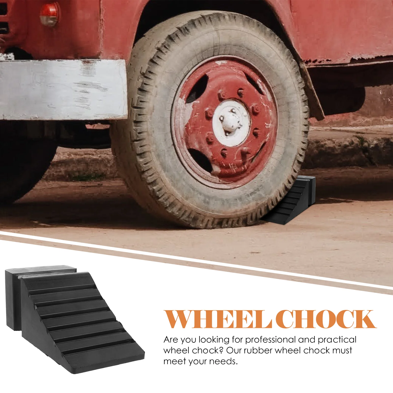 Backstop Wheel Anti-slip Travel Car Tire Motorhome Levelling Ramps Rubber Chock