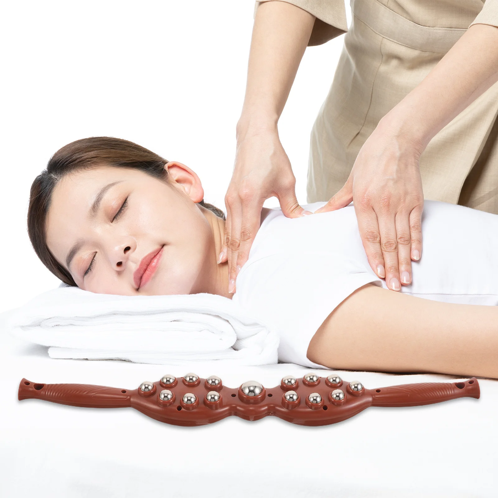 

Hand Held Massage Tool Steel Balls Rollers Back Neck Shoulder Relief Ergonomic Design Durable Materials Portable Anytime