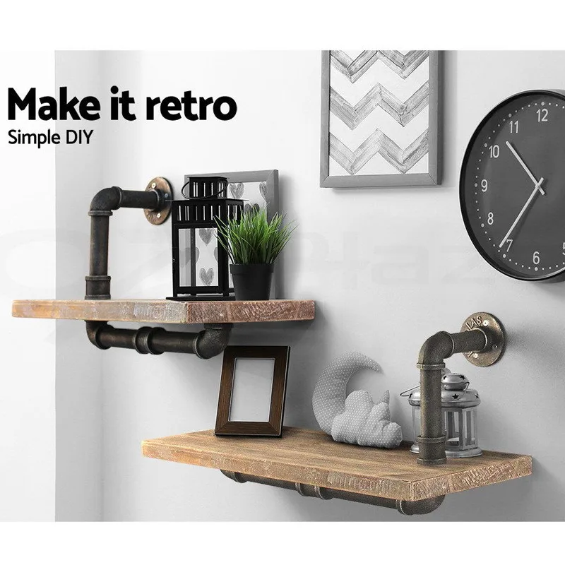 Factory Direct Sales American Industrial Wind Wall Shelf Bookshelf, Living Room Studio Water Pipe Display Rack Storage Rack