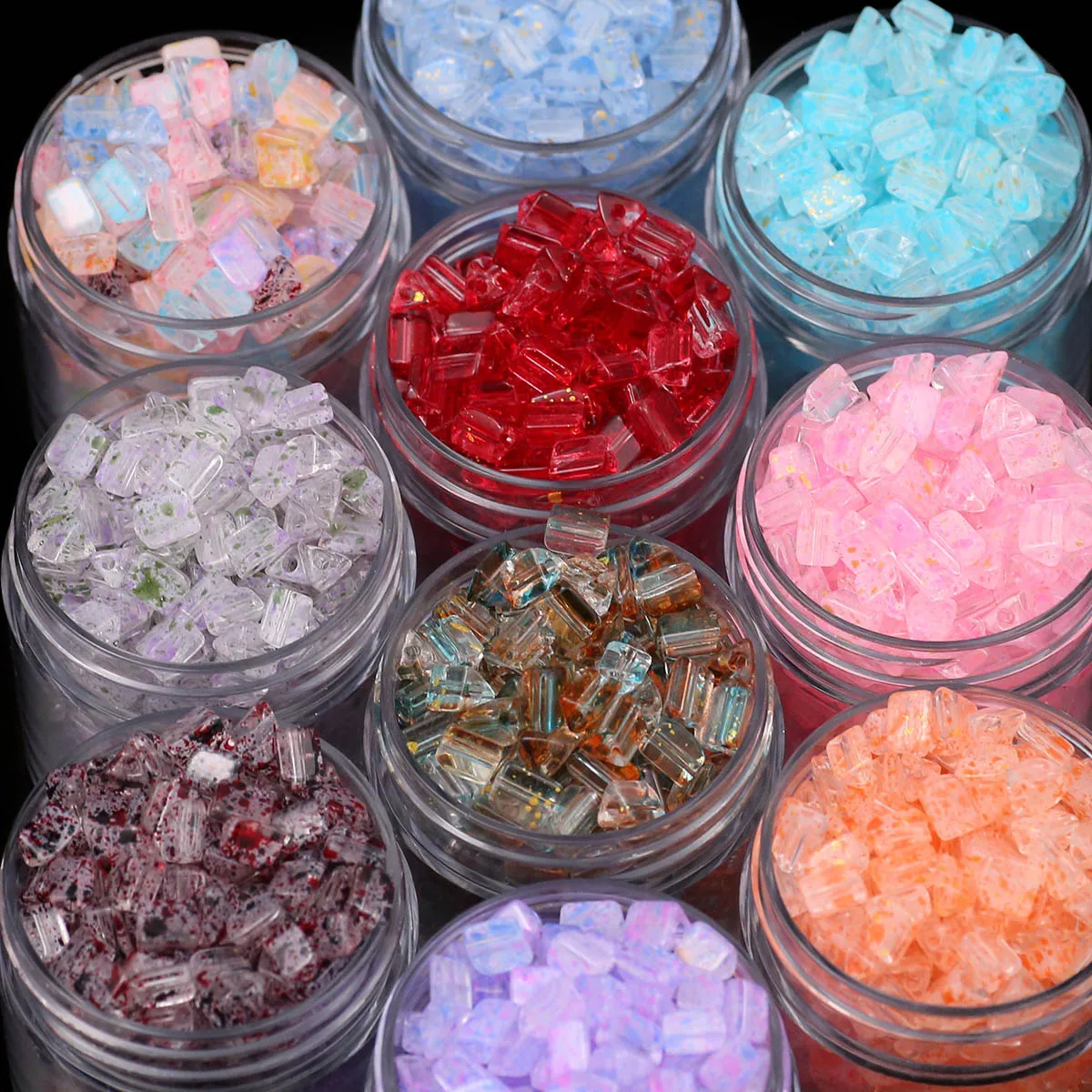 95 PCS Multi-Color 5*6mm Fine Sparkling Triangular Glass Beads Spacer Loose Beads For Jewelry Bracelets Making DIY Accessories