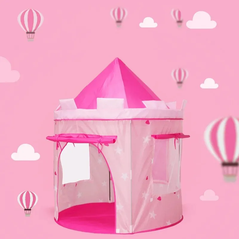 Tente de jouet portable rose pour enfants, maison de jeu intérieure et extérieure, jardin respirant, maison pliable délibérément, château pour enfants, cadeaux pour filles