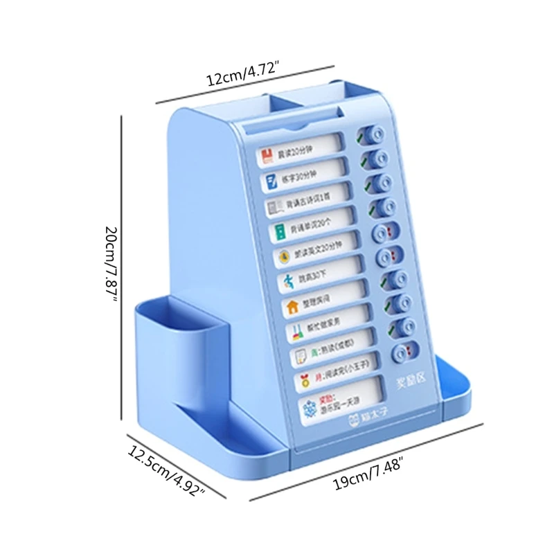 2-in-1 Aufgabendiagramm für Kinder, multifunktionaler Stifthalter, Selbstdisziplin, Schlagbrett