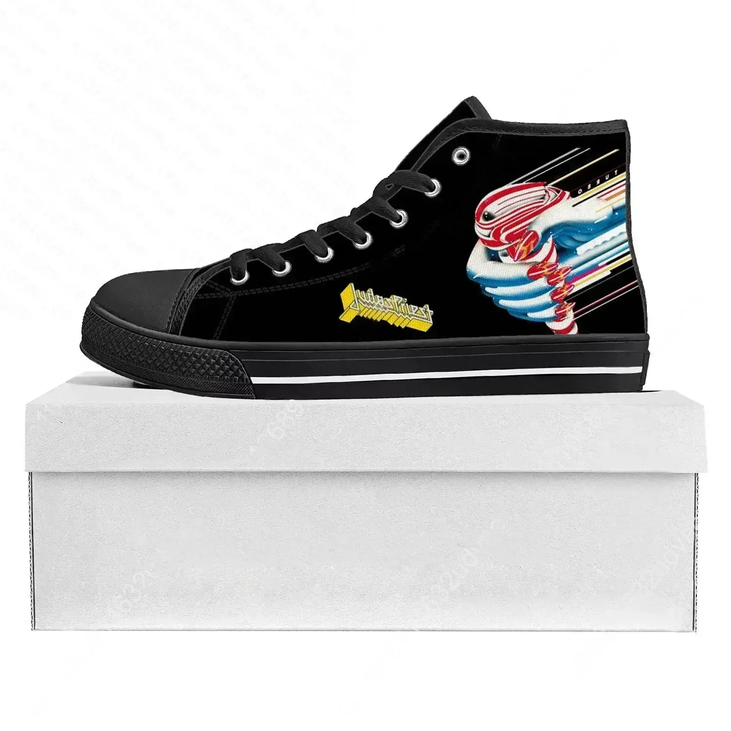 Judas Priest Heavy Metal Rock Band High Top High Quality Sneakers Mens Womens Canvas Sneaker Couple Shoe Custom Shoe